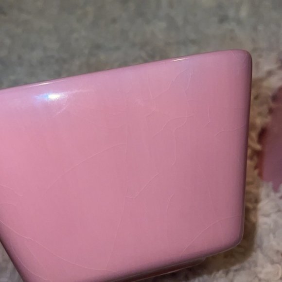 Set of 2 Pampered Chef Help Whip Cancer Square Pink Bowls PLUS Small Bowl Caddy - Picture 5 of 6